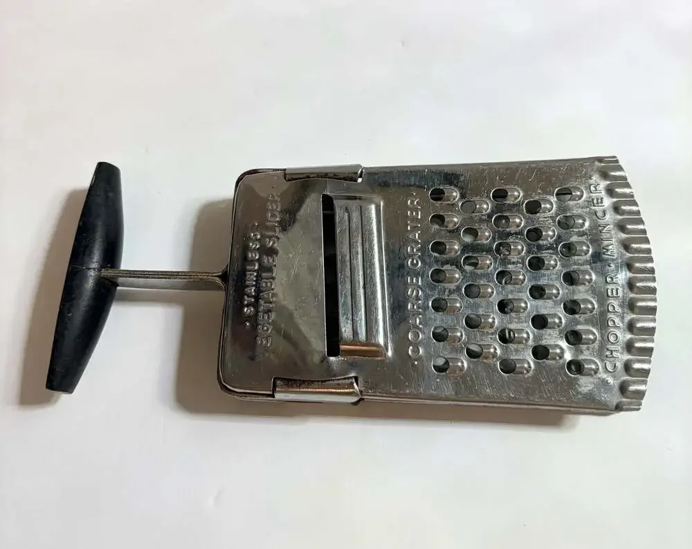 Vtg. Stainless Vegetable Slicer, Coarse Grater, Fine Grater, Chopper & Mincer